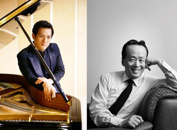 왼쪽부터 유영욱 피아니스트, 지휘자 금난새. (사진제공=부산문화회관)