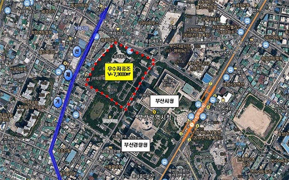 우수저류시설 사업지 위치도. (사진=부산시)