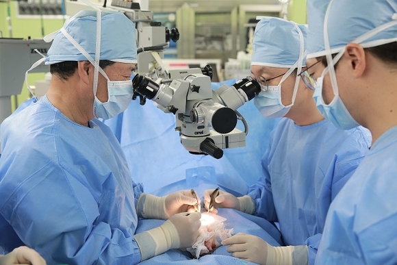 부산대병원 박남철 교수팀이 정관복원술을 시술하는 모습. (사진=부산대병원)